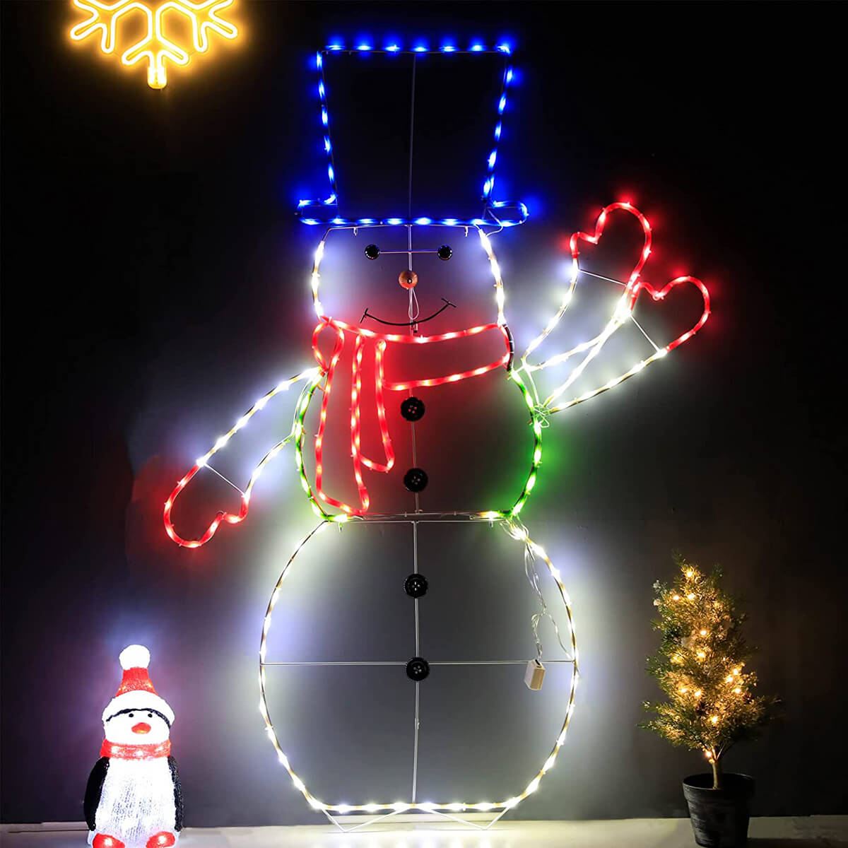 Life-Size Waving Snowman Outdoor Decoration