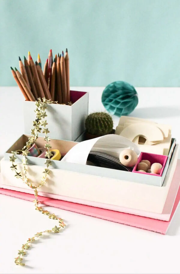 Bright DIY Nesting Desk Organizer