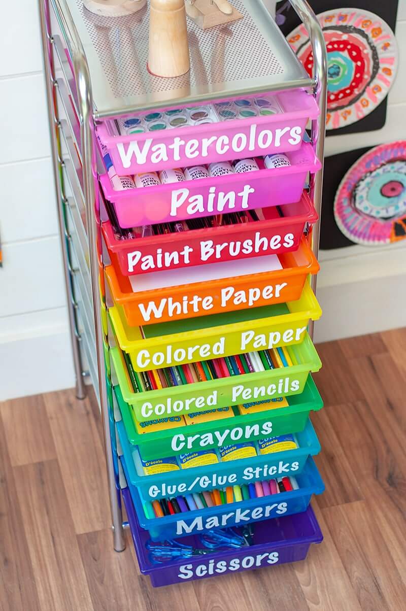 Cute Tiered Craft Room Organization