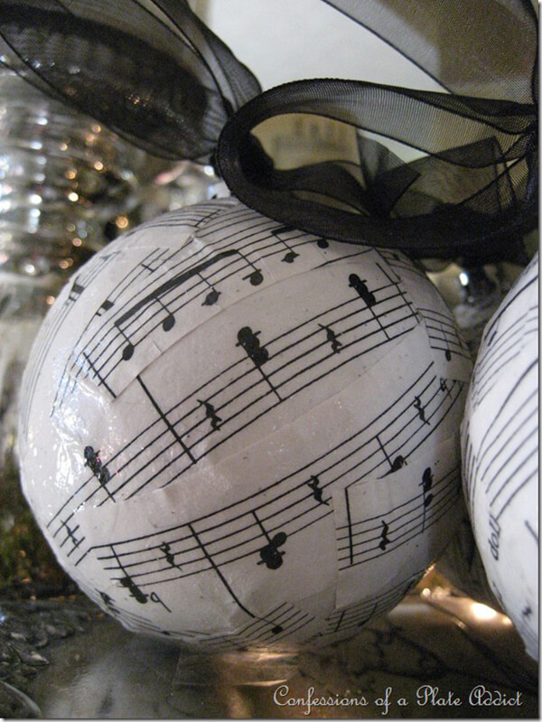 Sheet Music Christmas Ornament Decorations