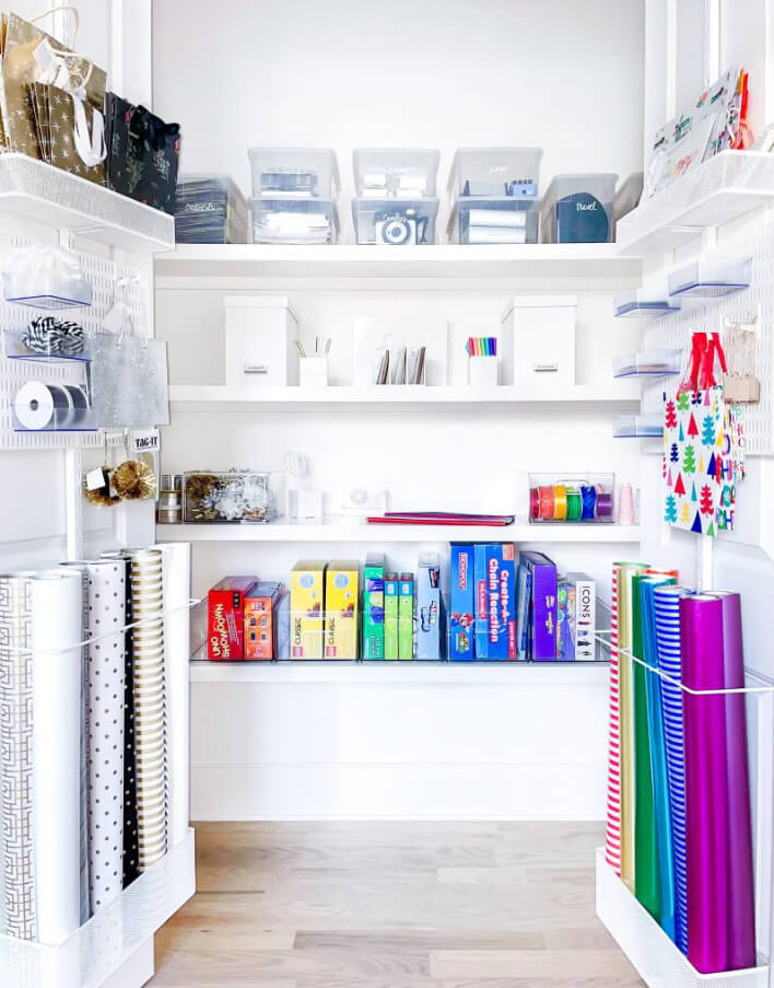 Creating a Gift-Wrapping Oasis in a Closet