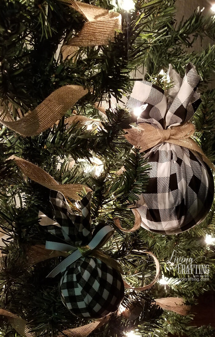 Gorgeous Homemade Buffalo Check Christmas Ornament