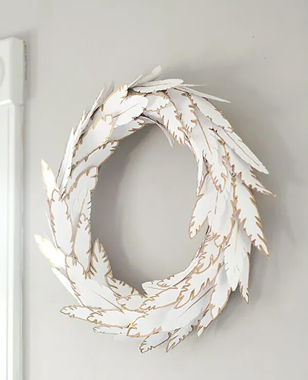 Cool Winter Themed Feather Wreath