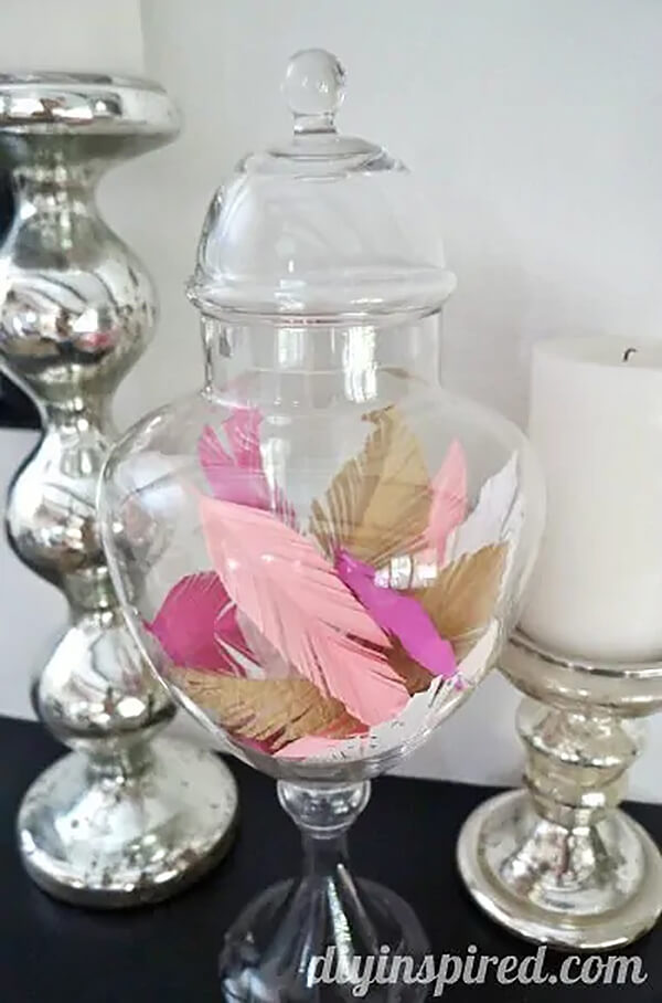 Sweet Paper Feather Jar Display