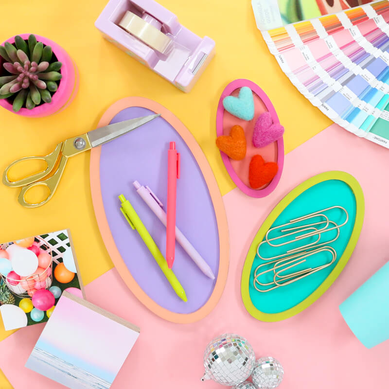 DIY Color Blocked Organizing Trays