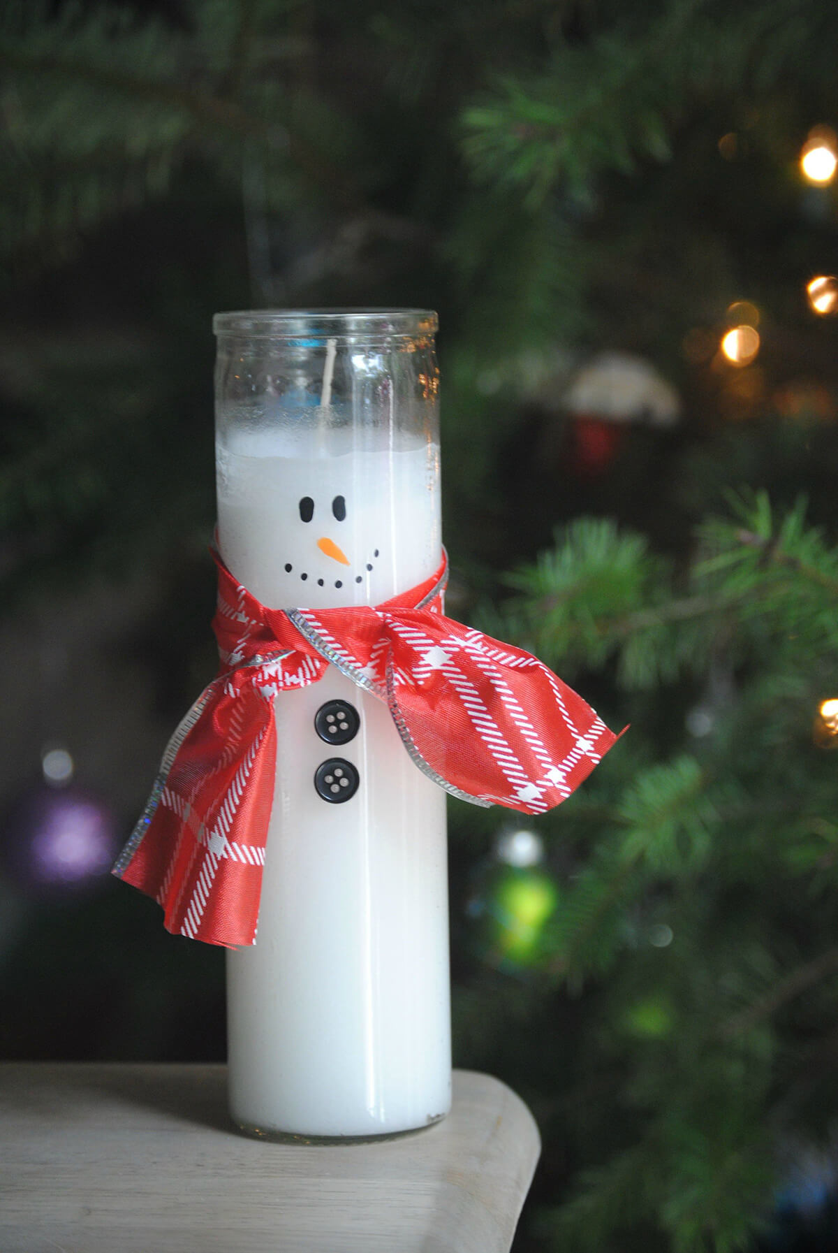 Cute Snowman Pillar Christmas Candles