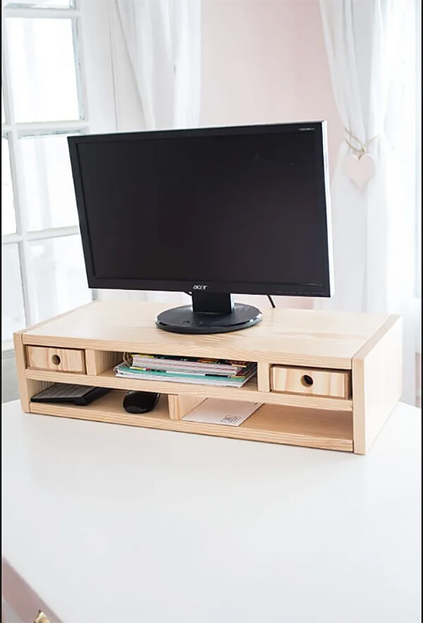 DIY Desk Storage Monitor Riser