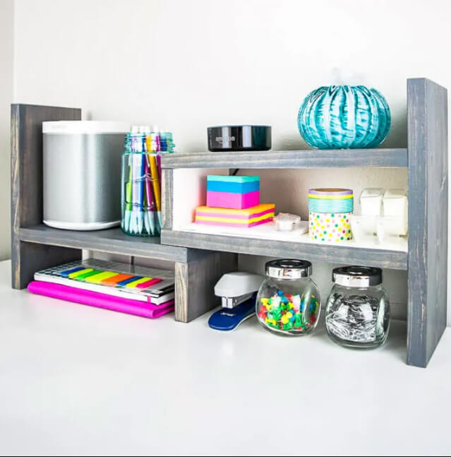 Adjustable DIY Office Storage Desk Shelf
