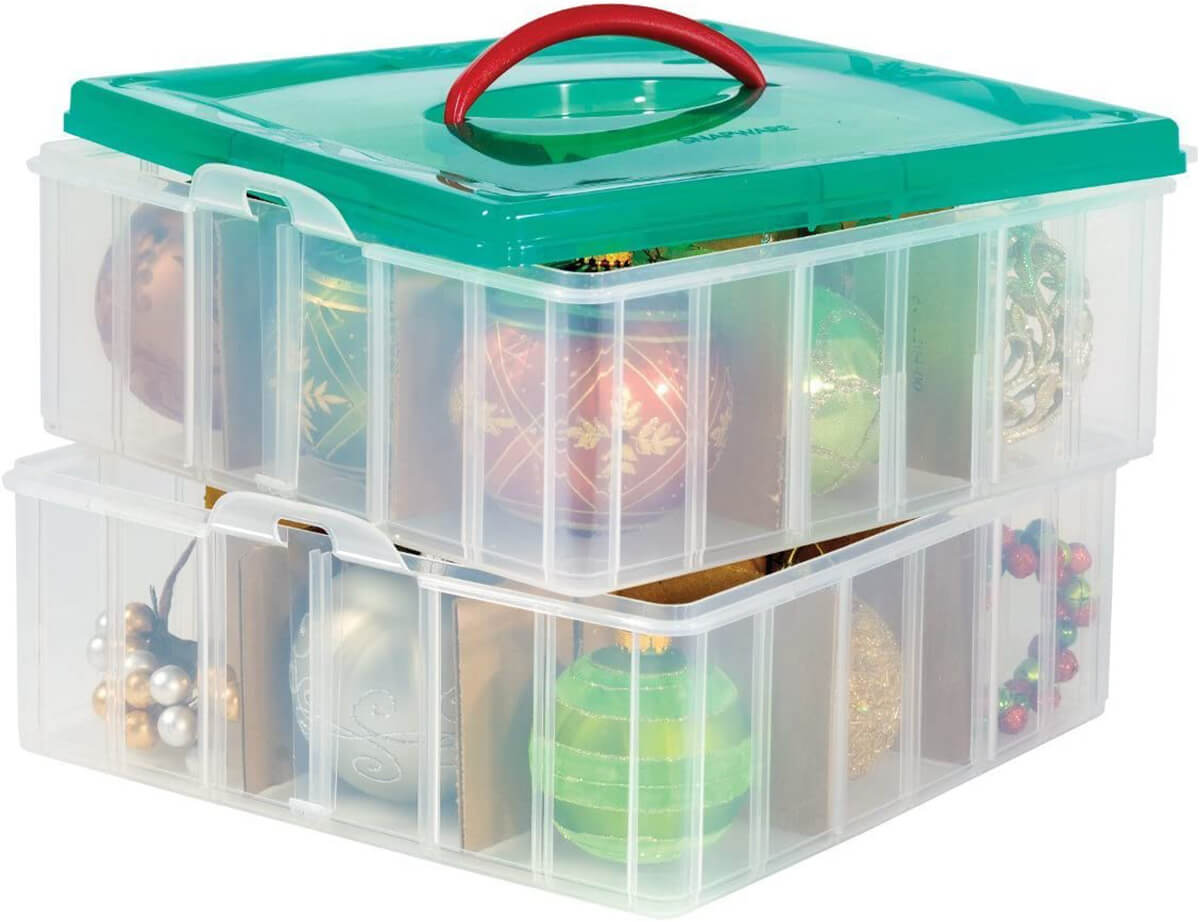 Interlocking Ornament Organizers with Lids that Snap