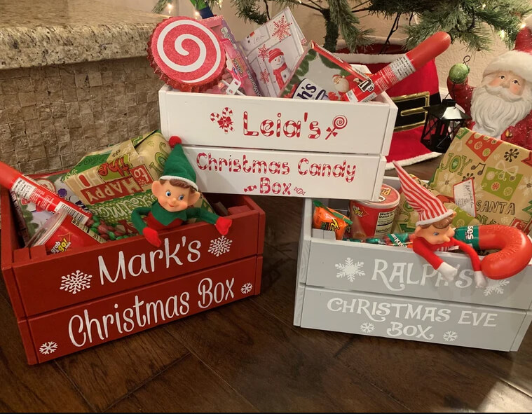 Charming Traditional Personalized Christmas Crate
