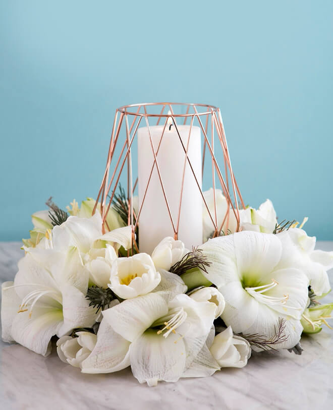 White Orchid Wreath Wedding Centerpiece