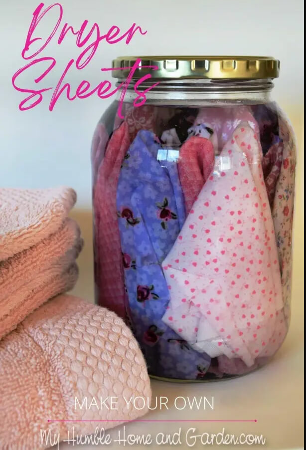 Essential Oil Homemade Dryer Sheets with Storage