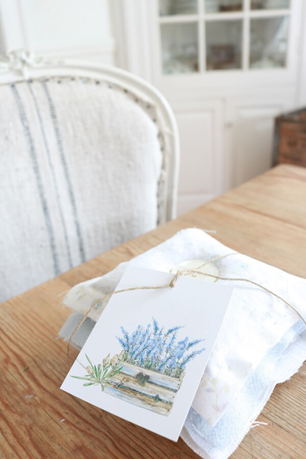 Rustic Raw-Edged Sachet Pillows Filled with Lavender