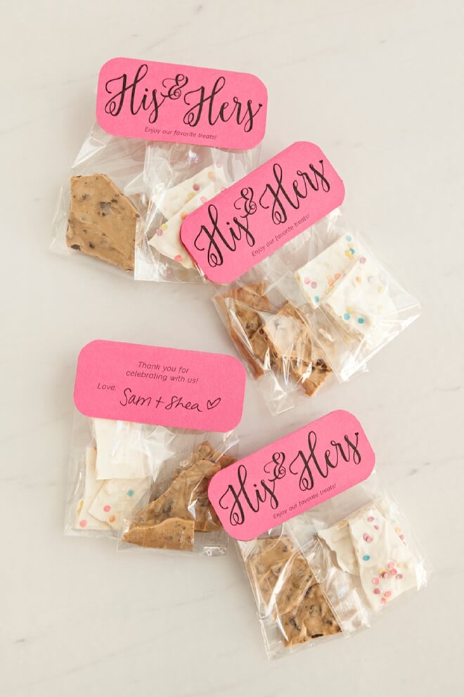 His and Hers Customizable Candy Bark Favors