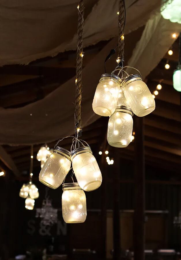 Beautiful LED Mason Jar Lighting