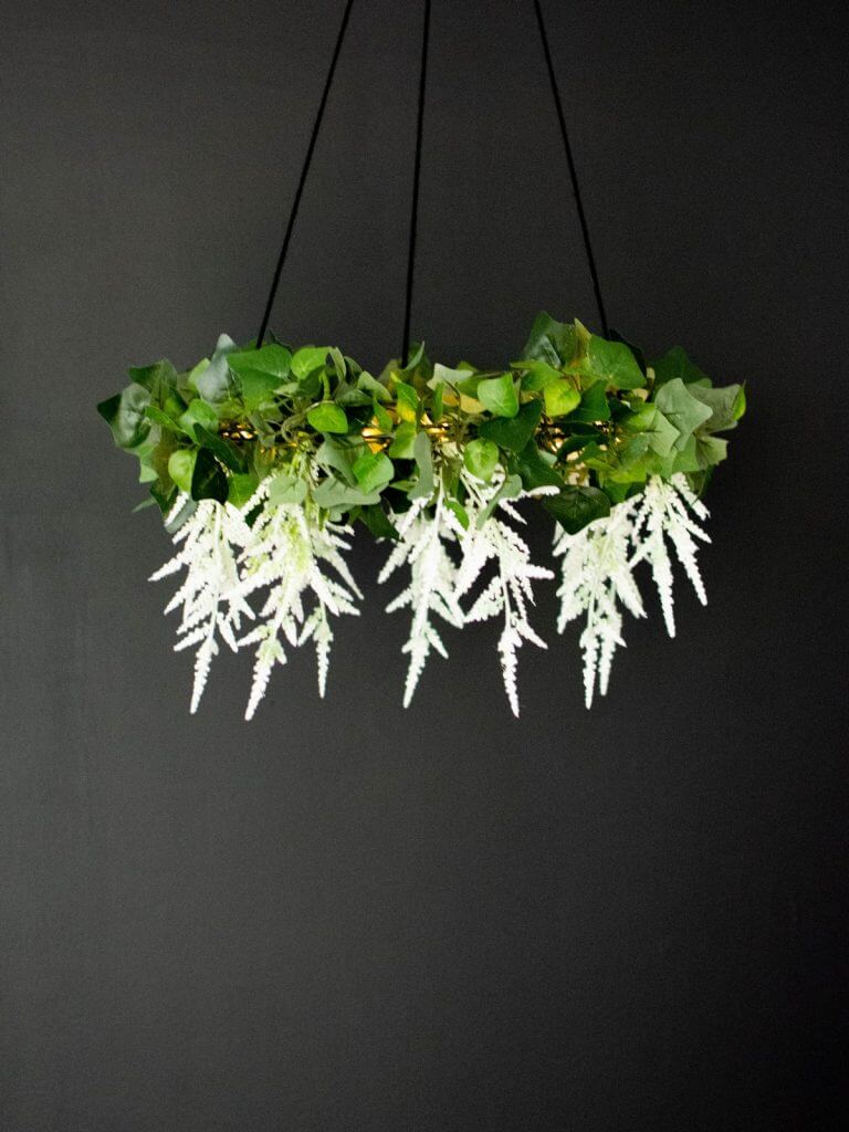 DIY Floral Chandelier With Fairy Lights