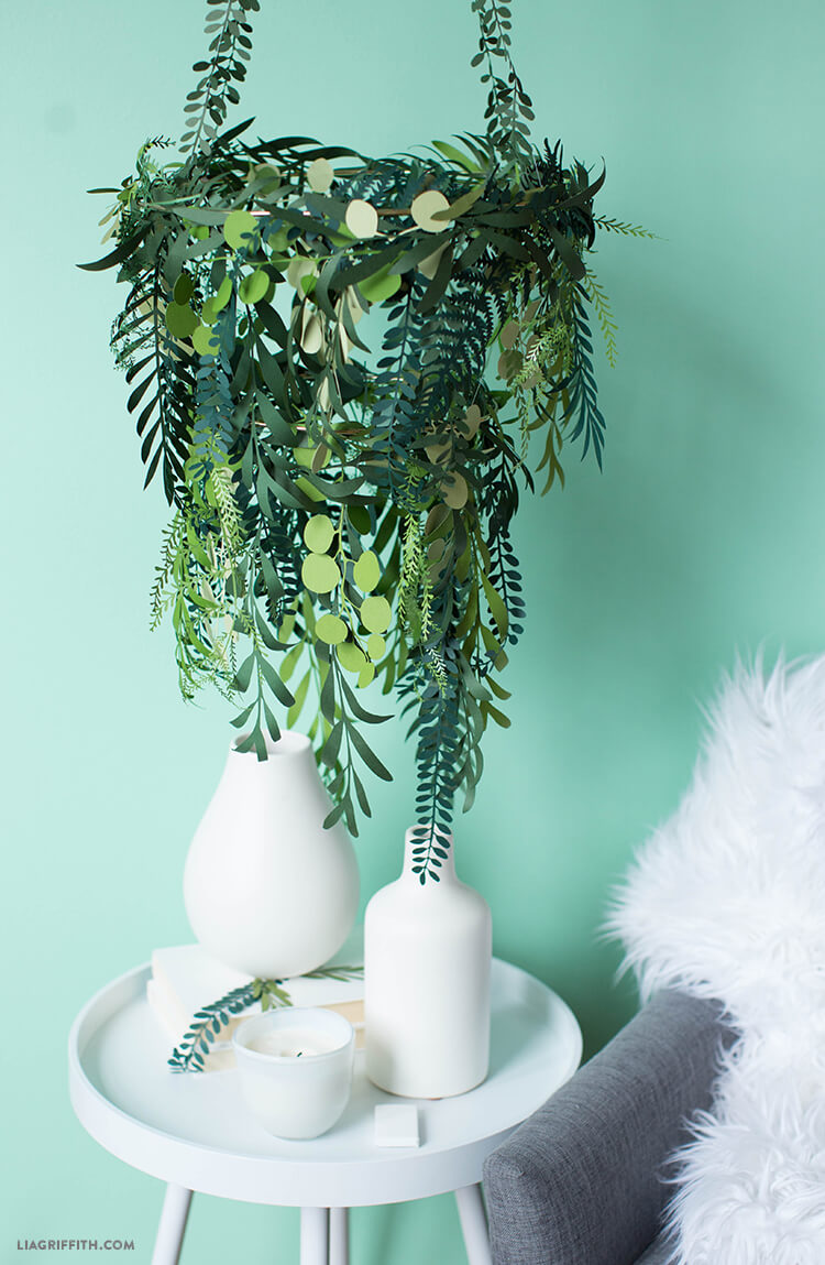 Paper Greenery Chandelier Idea