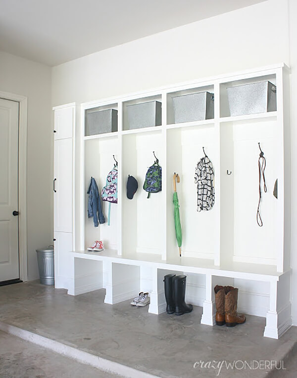 Built-In Lockers for Easy Outerwear Storage