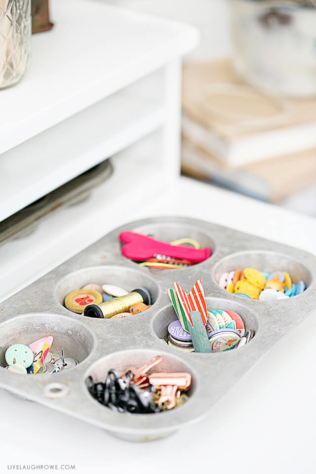 Using a Muffin Tin for Small Items