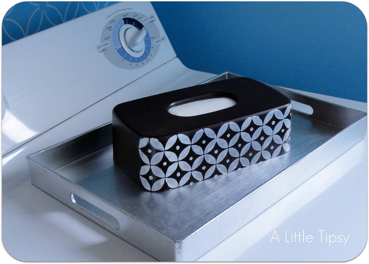 Upcycled Tissue Box Dryer Sheet Storage