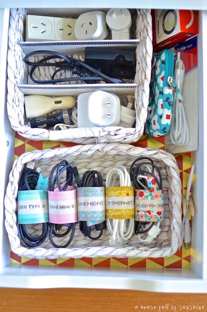 Updating Your Cord Management with Washi Tape