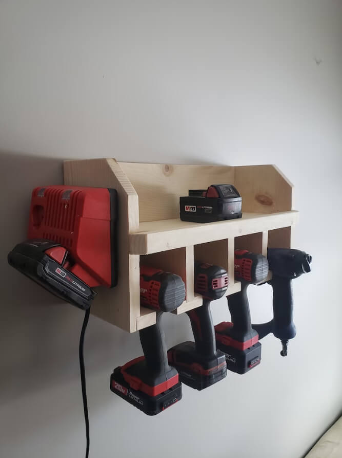 Cordless Tool Holder Garage Shelf