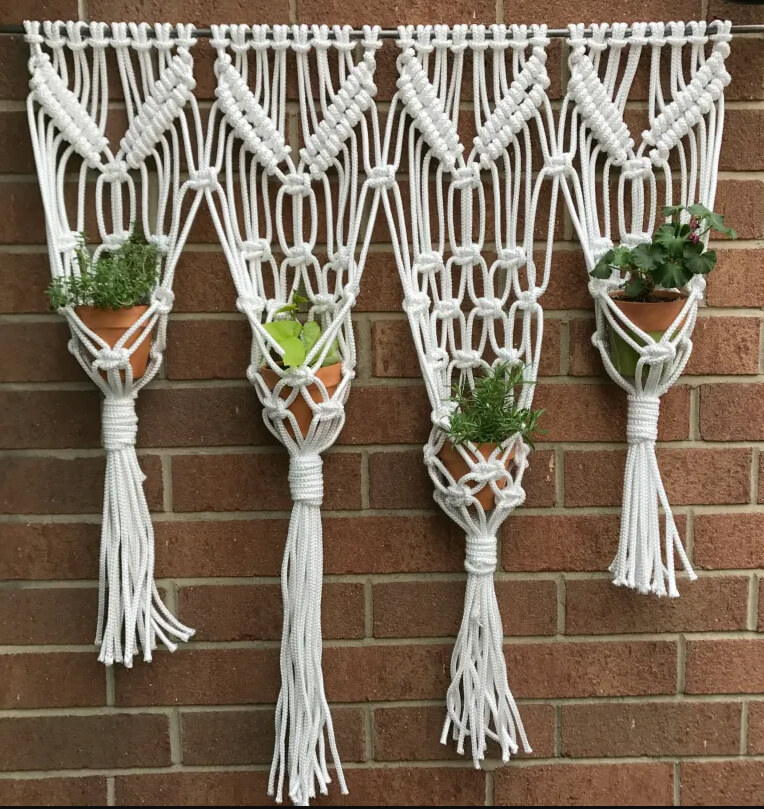 Fashionable Macrame Vertical Herb Garden