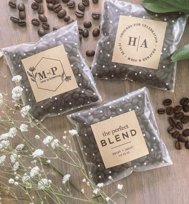 Enchanting Whole-Bean Coffee Blends as Wedding Favors