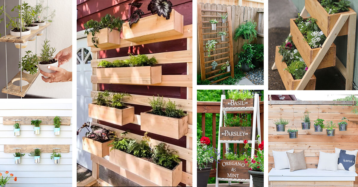 Featured image for “21 DIY Vertical Herb Garden Ideas that can Fit into any Home”