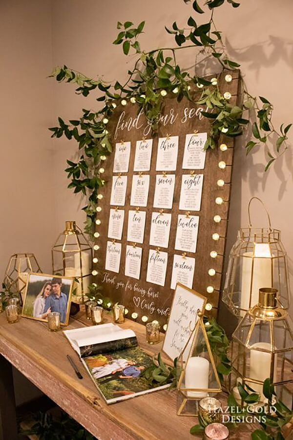 Illuminated Wedding Seating Plan Made from Plywood