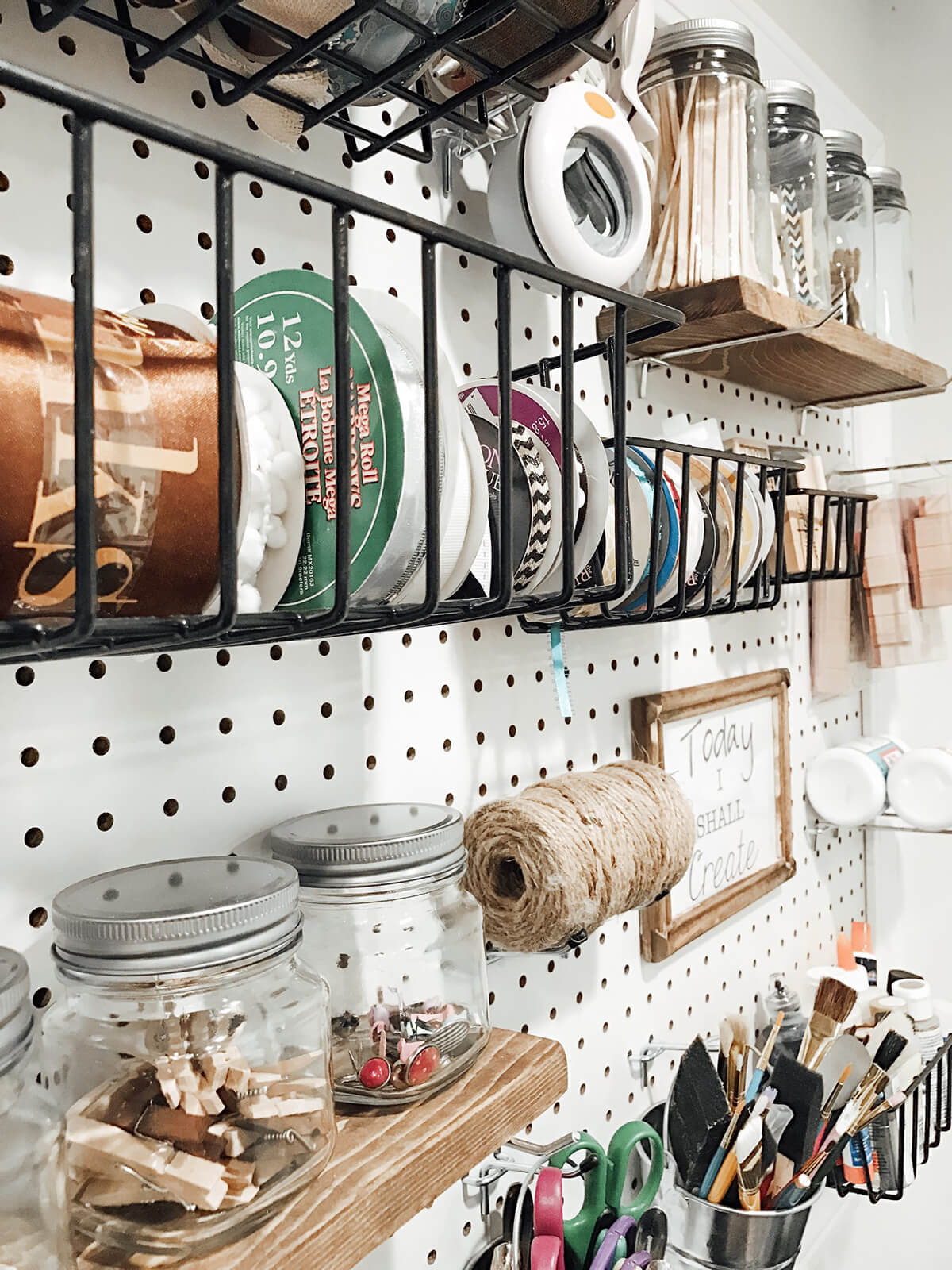 Chic Homemade Pegboard Tool Storage