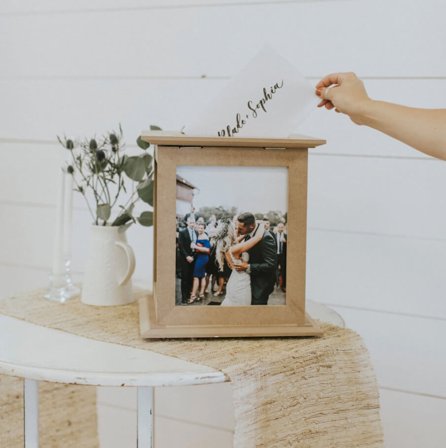 Rustic Couple Photo Card Box