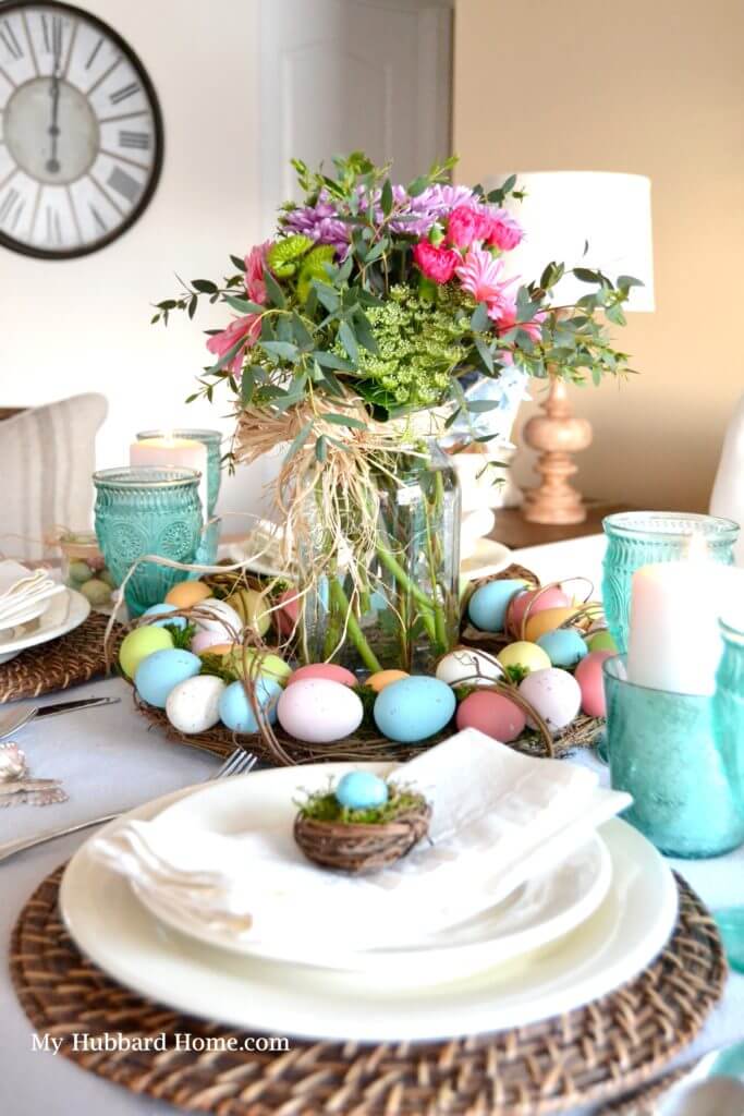 Spring Colored Easter Table Decor