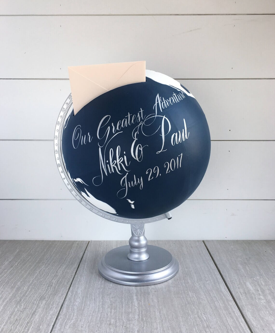 Wedding Card Box Globe Design