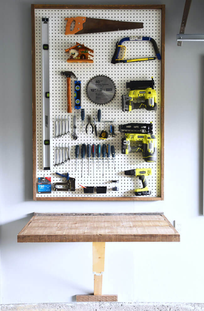 Framed Pegboard Tool Organizer Idea