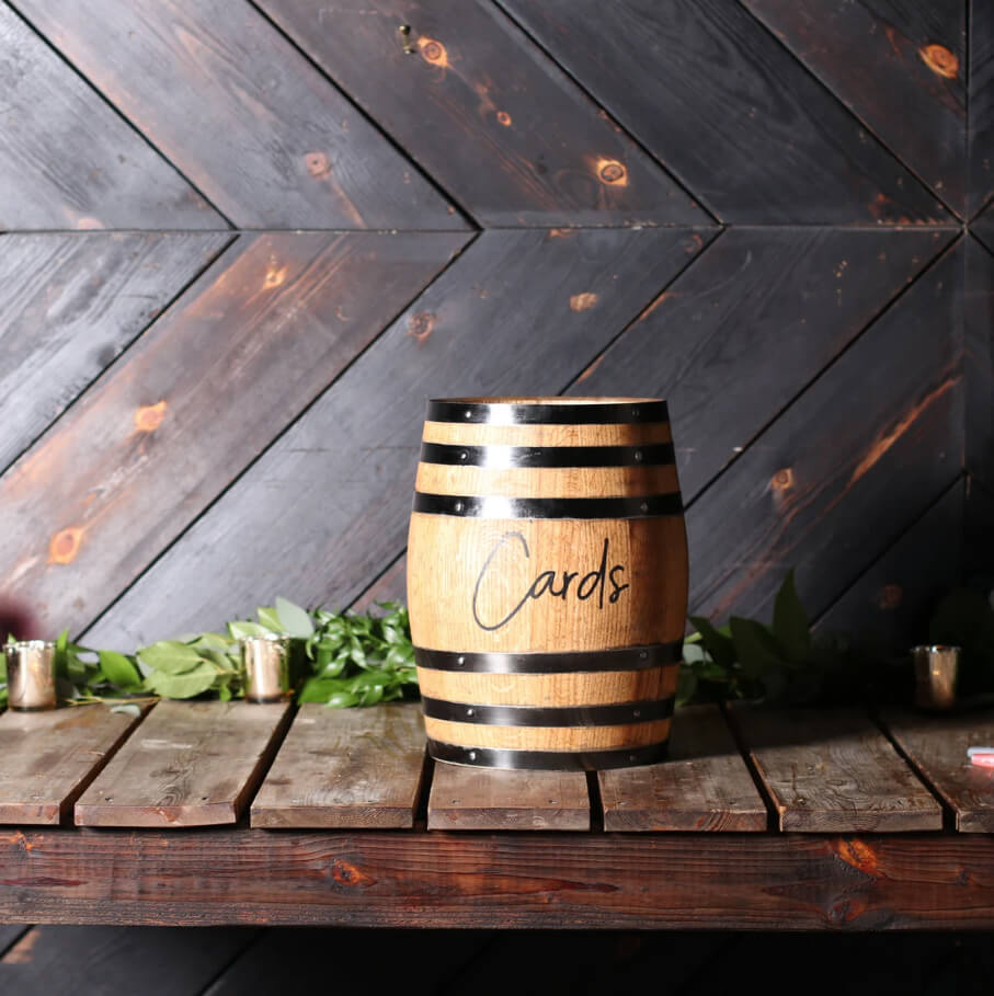 Whiskey Barrel Wedding Card Box