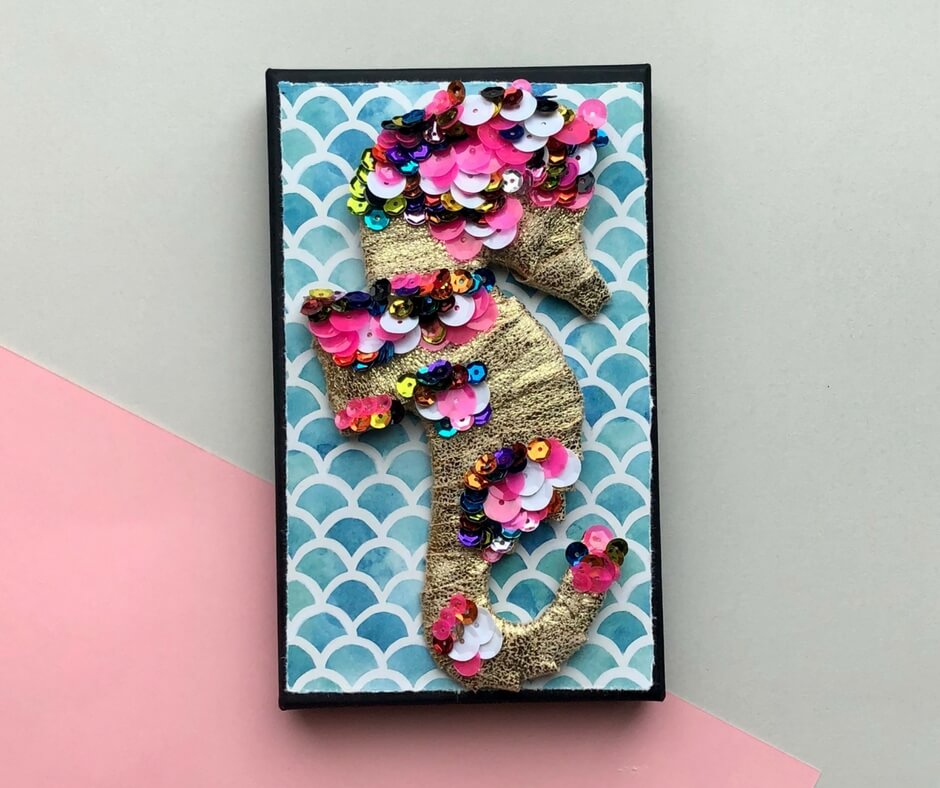 Cute Sequins Seahorse Gift Topper