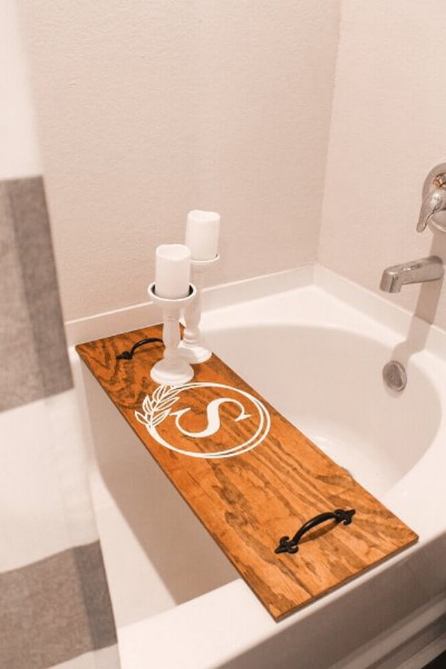 DIY Wooden Bathtub Caddy Gift