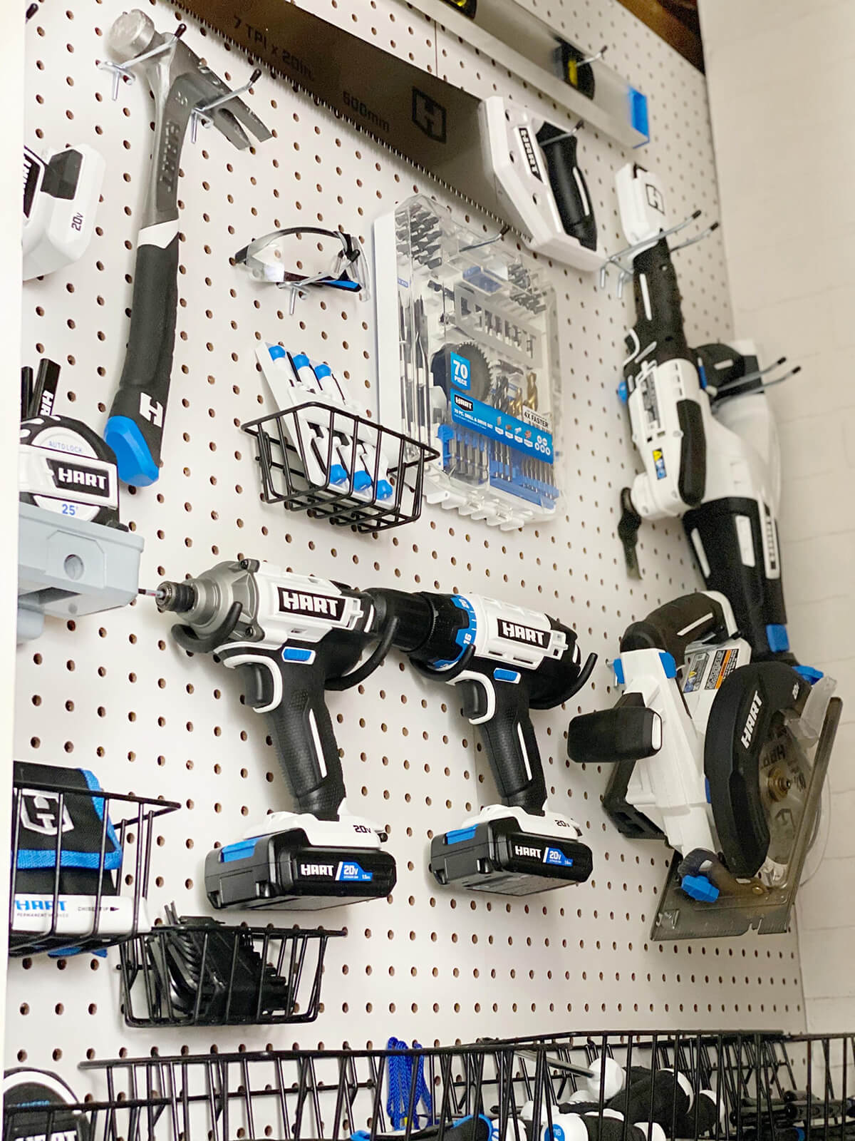 Tool Pegboard with Baskets Idea