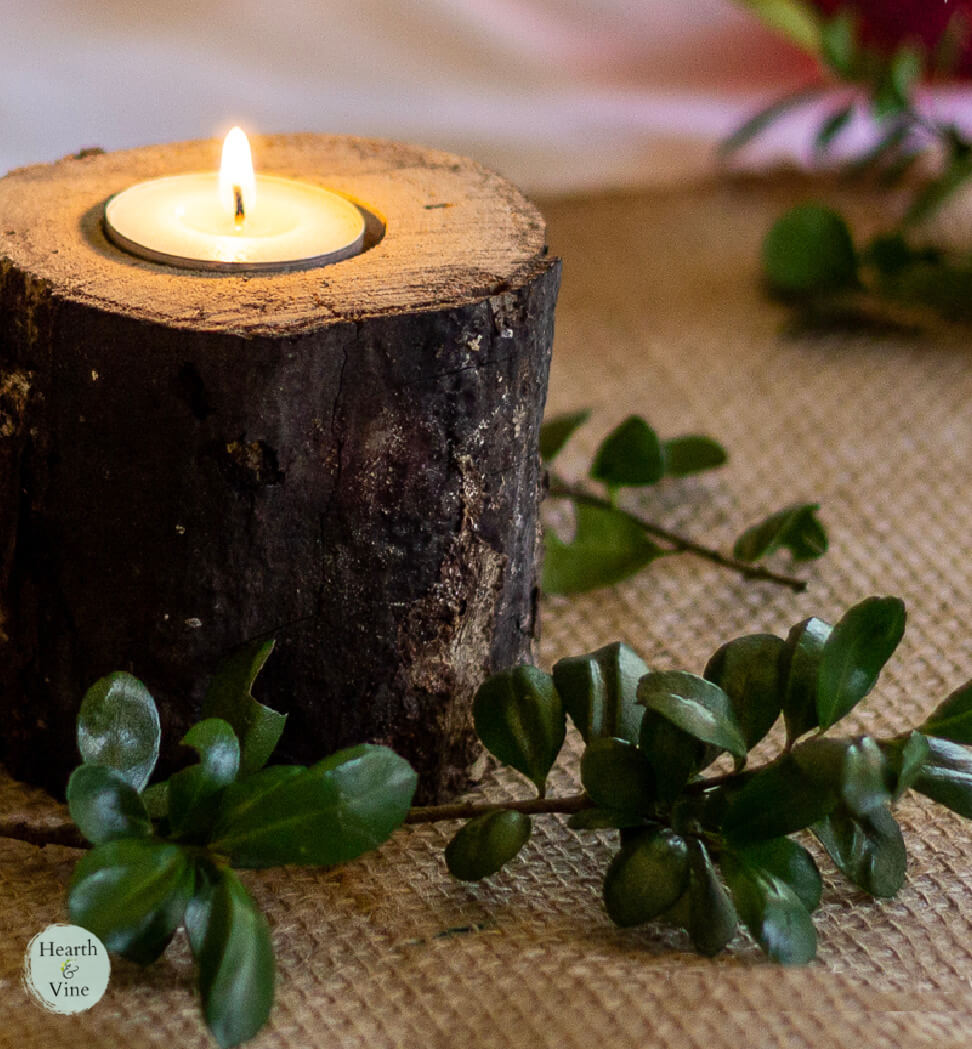 Beautiful Log Candle Holder Centerpieces