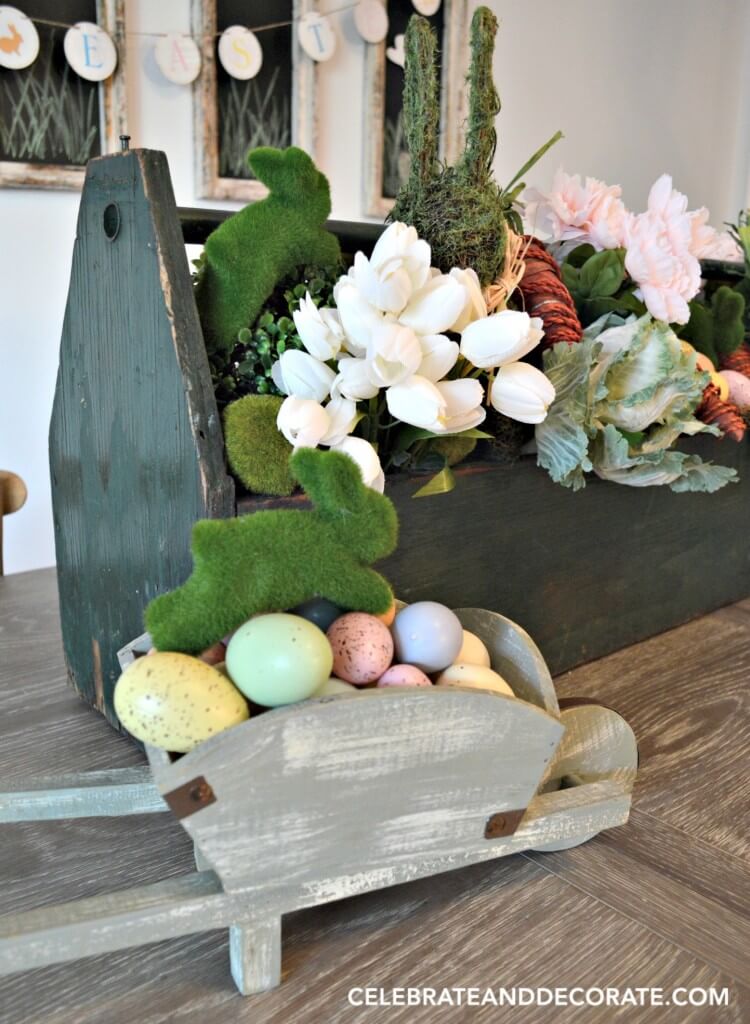 Easter Farmhouse Table Centerpiece Layout