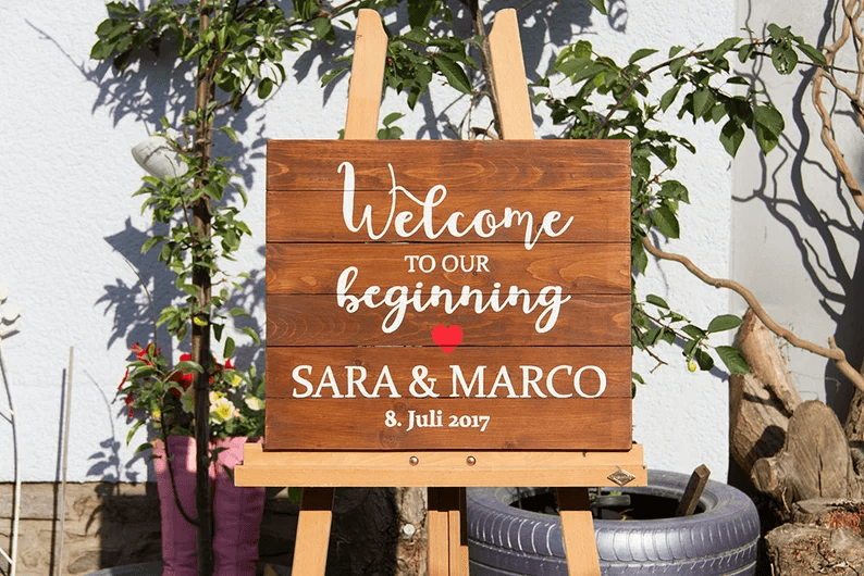 Wooden Welcome Wedding Pallet Sign