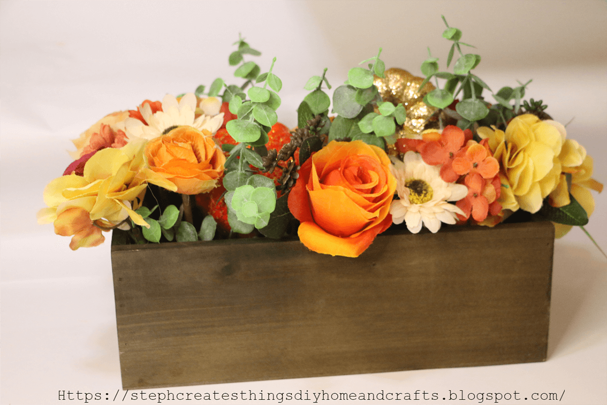 Homemade Autumn Theme Floral Centerpiece