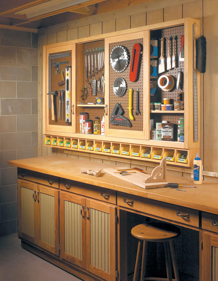 Cabinet Style Pegboard Tool Idea