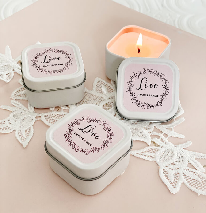 Candle Tins with Customized Labels