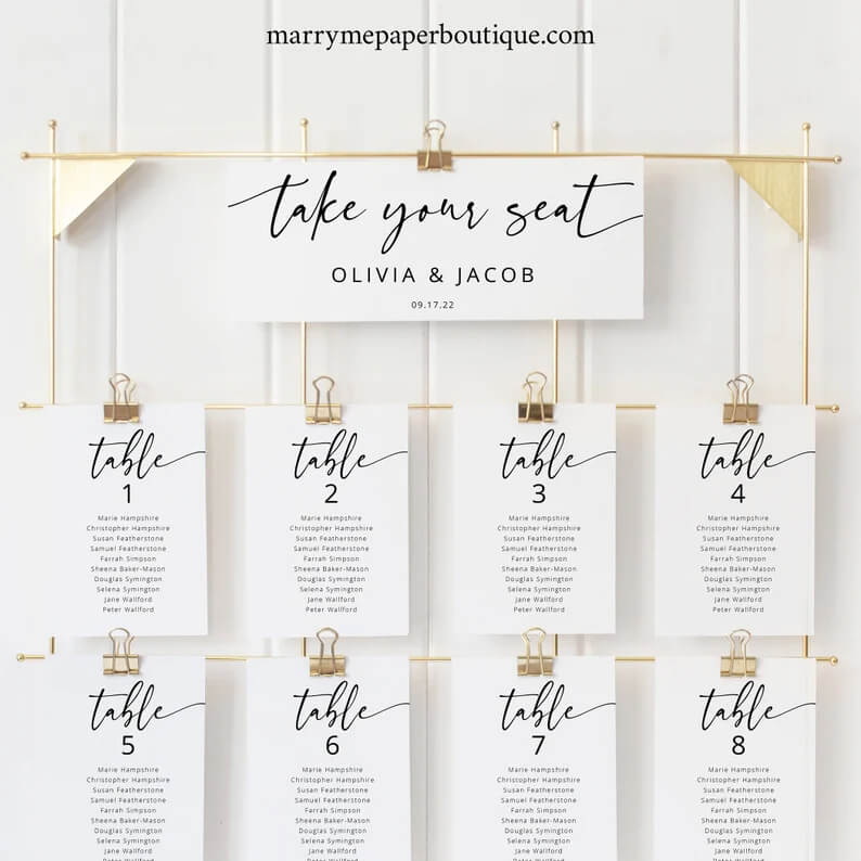 Styling Your Homemade Seating Plan for Weddings
