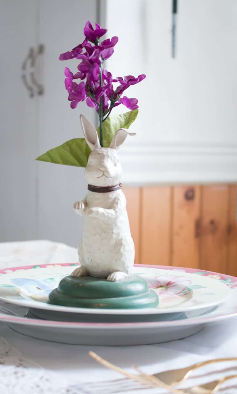 Charming White Rabbit Flower Vase