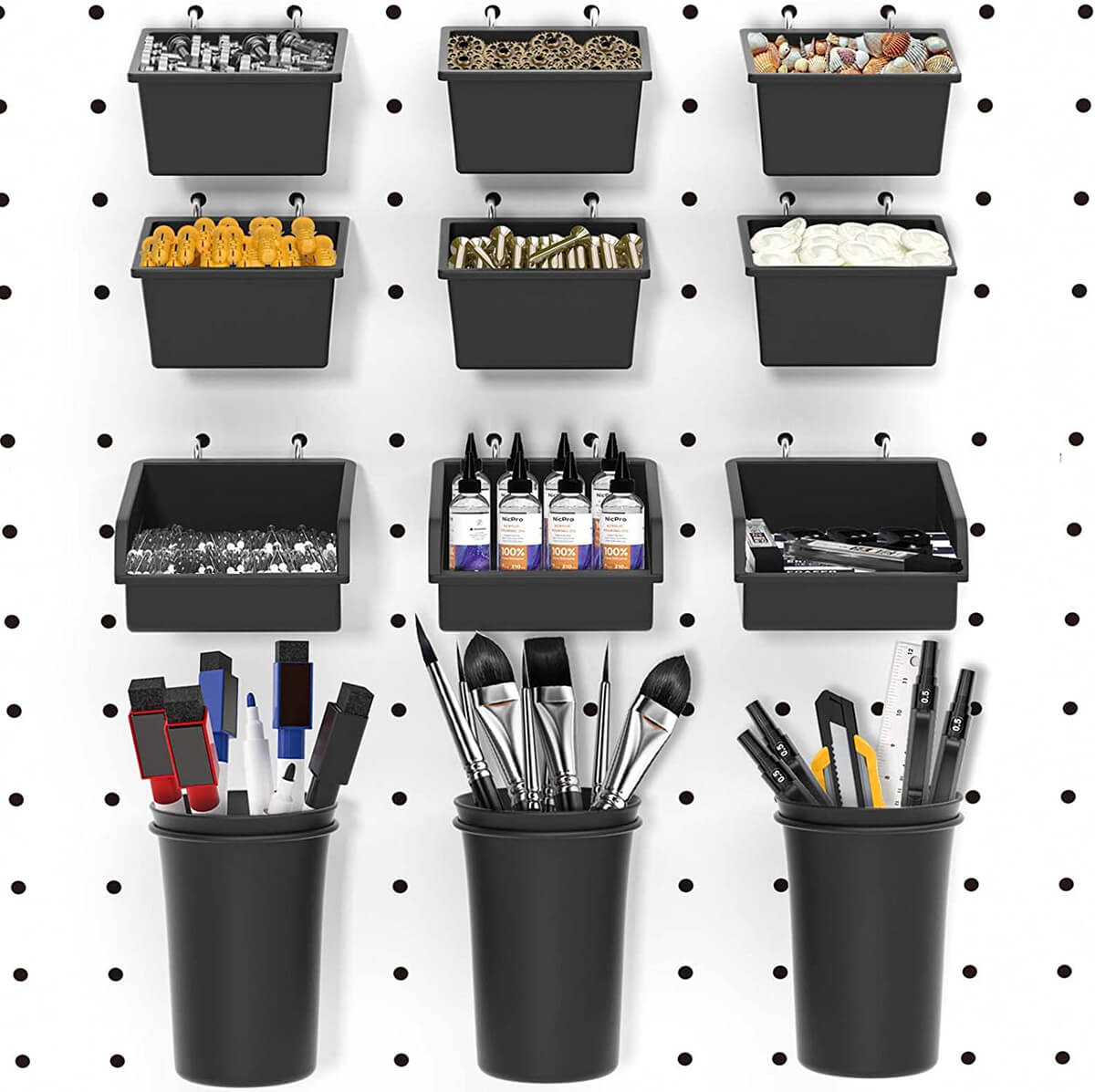 INCLY 12 Pack Pegboard Accessories
