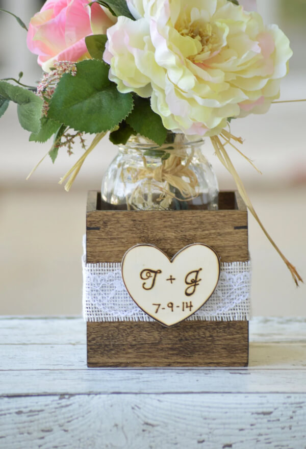 Rustic Mason Jar Wedding Centerpiece