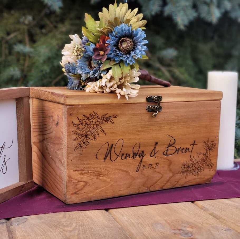 Vintage Personalized Wedding Keepsake Card Box